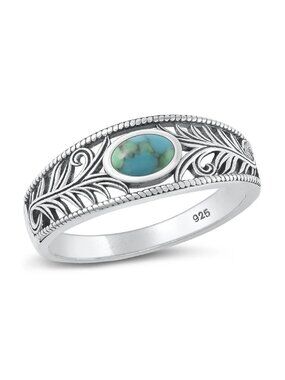 NWT- Genuine Turquoise Sterling Silver (925) Ring, Multiple Sizes